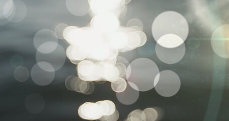 Image of bokeh on lights on water