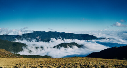 The sea ​​of ​​clouds in mountains. 