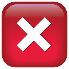 Fototapeta premium red cross cancel button icon