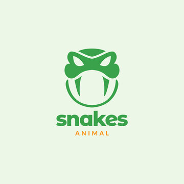 head green snake with fangs logo design vector graphic symbol icon illustration creative idea