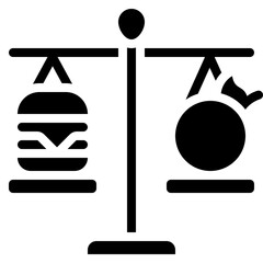 Weighing Fruit Vs Meat Icon