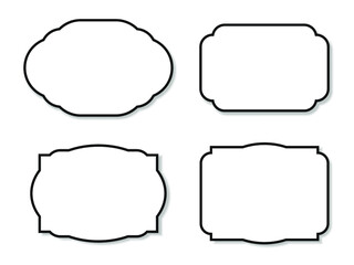 Set of vintage frames. Set of labels on white background