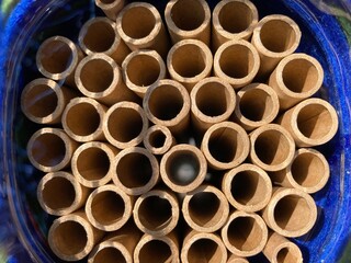 top view of a bundle of tubes