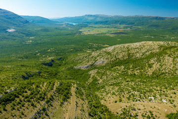 Aerial view of the Dinara mountain in Croatia