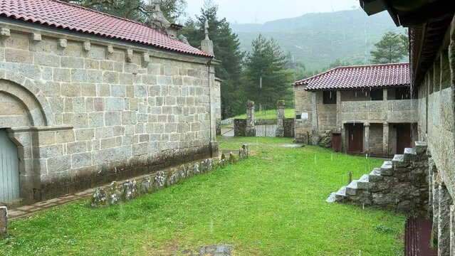 monastery of Sao Joao d Arga mosteiro e igreja de Sao Joao dArga. High quality 4k footage