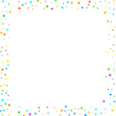 Rainbow Festive Confetti. Carnival Star Falling.