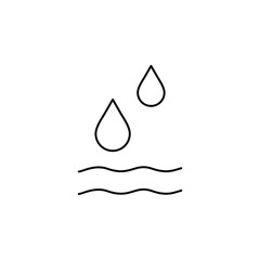 Waterdrop, Water, Droplet, Liquid Thin Line Icon Vector Illustration Logo Template. Suitable For Many Purposes.