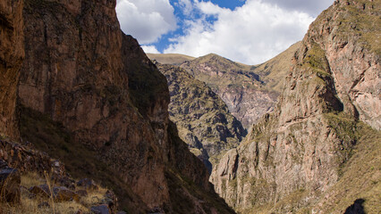 Fototapeta na wymiar Valley in Andes Mountain range Cusco, Peru