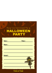 halloween party design with Scarecrow character theme