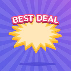 Best Deal Tag, Promo Banner Design Template. Price Tag Label.
