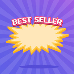 Best Seller Tag, Promo Banner Design Template. Price Tag Label.
