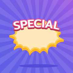 Special Tag, Promo Banner Design Template. Price Tag Label.
