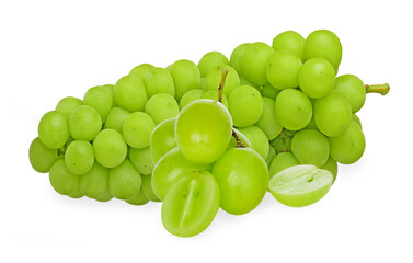 green grapes isolated on white background