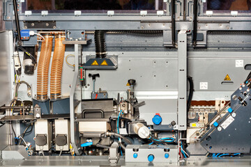 A fragment of the control unit of a modern woodworking machine.