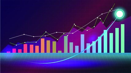 stock market, economic graph with diagrams, 
business and financial concepts, 