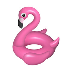 isolated flamingo swimming ring. inflatable flamingo