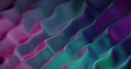 Image of multiple 3d multi coloured liquid shapes waving and flowing smoothly 