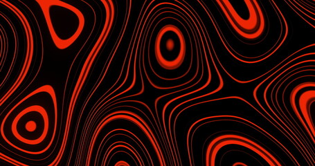 Image of multiple red glowing liquid shapes waving swirling and flowing smoothly 