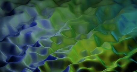 Image of multiple 3d multi coloured liquid shapes waving and flowing smoothly 