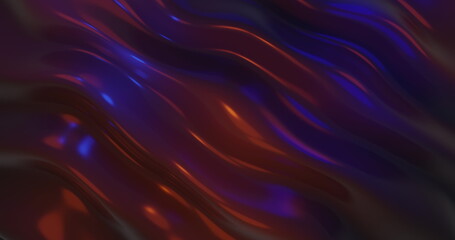 Image of multiple 3d multi coloured liquid shapes waving and flowing smoothly 