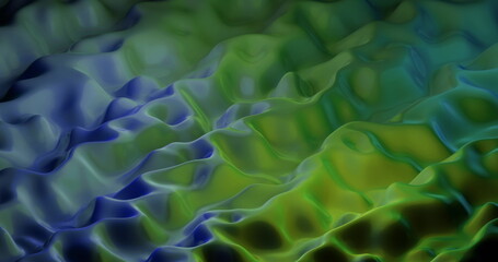Image of multiple 3d multi coloured liquid shapes waving and flowing smoothly 