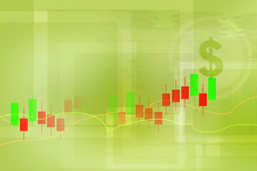 Fototapeta premium 2d rendering Stock market online business concept. business Graph 