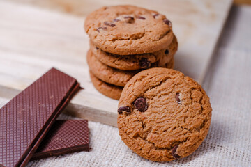 choco chip cookies are crunchy and delicious