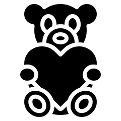 Heart Teddy Bear Icon