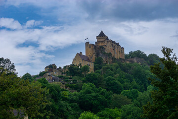 view of the castle in Castelnaud-la-Chapelle in the Dordogne Valley