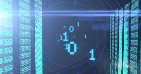 Image of binary coding on black background