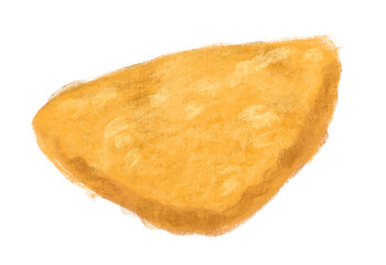 fried sweet tofu inari topping on japanese food illustration hand drawing art