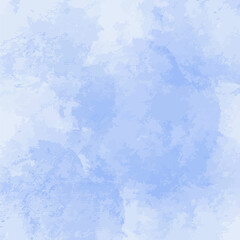 Watercolor blue textured background. Stylized clouds.