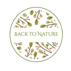 nature green leaves logo template