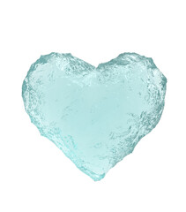 Heart shaped ice isolated on white background. 3D illustration.