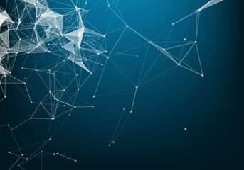 Abstract technology background. Science Big data. Background vector. Plexus effect. Network connection structure.