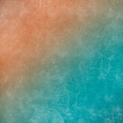 Colored rough texture, bright vintage design. Abstract watercolor texture for wallpaper or background. Aged orange and blue surface.