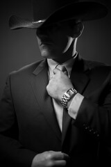 Businessman wearing a cowboy hat