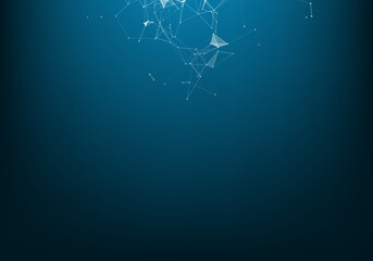 Fototapeta premium Abstract polygonal space low poly dark background with connecting dots and lines. Connection structure. Vector science background.