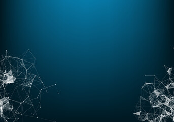 Abstract polygonal space low poly dark background with connecting dots and lines. Connection structure. Vector science background.