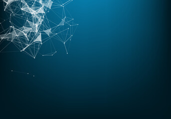 Abstract vector particles and lines. Plexus effect. Futuristic illustration. Polygonal Cyber Structure. Data Connection Concept.