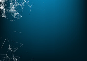 Abstract vector particles and lines. Plexus effect. Futuristic illustration. Polygonal Cyber Structure. Data Connection Concept.