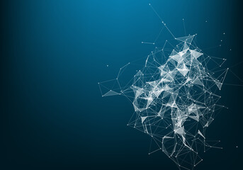 Abstract vector particles and lines. Plexus effect. Futuristic illustration. Polygonal Cyber Structure. Data Connection Concept.