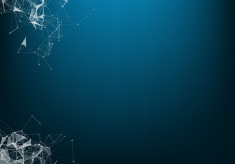 Molecular structure background and communication. Abstract background with molecule DNA and neural network. Artificial intelligence. Science and technology concept with connected lines and dots