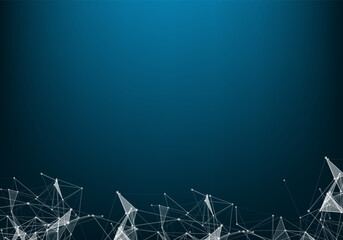 Geometric graphic background molecule and communication. Big data complex with compounds. Perspective backdrop. Minimal array Big data. Digital data visualization. Scientific vector illustration