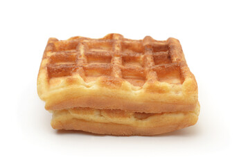 Waffle isolated on white.