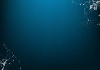 Abstract 3d Vector futuristic dots and lines. computer geometric digital connection structure. Futuristic black abstract grid. Plexus with particles. Intelligence artificial