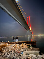 Kocaeli Dilovası Osmangazi Bridge at night 