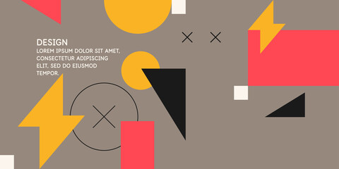 Modern geometric composition of various shapes. Illustration for design. Abstract background in the trend chart.