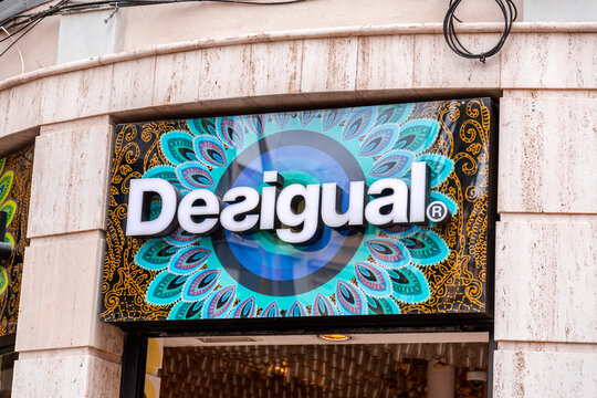 Desigual store at Marques de Larios Street, a vibrant shopping street in Malaga