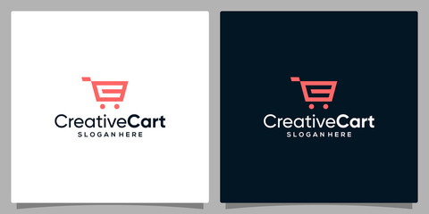 Template design icon logo vector shopping cart with symbol initial letter C. Premium vector © Crelaba_Std